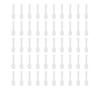 50 pcs Blanc Cosmétique Cuillère Spatule Réutilisable Maquillage Crème Scoop pour Colle À Ongles Crème Lotion Manucure Beauté Outils En Plastique Petit Portable Voyage Essentiel