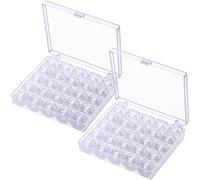 50 Pcs bobbins for Sewing Machine-, Sa156 Bobbins, Bobbins Class 15, Sewing Accessories, Plastic Bobbin with Case(2 Box)