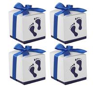 50 Pcs Boîte à Dragées Bonbonières avec Ruban Pour Décoration de Mariage Fêtes Baptême Naissance Bleu Bleu bleu BOITE A DRAGEES