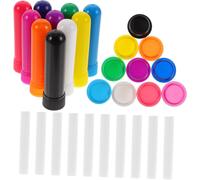 50 Pcs Bouteille D'huile Essentielle En Plastique Coloré Huiles Essentielles De Menthe Poivrée Huile Essentielle D'encens D'inhalation Mèches Non Parfumées Parfum