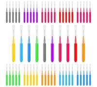 50 Pcs Brossettes Interdentaire, Outil de Nettoyage Dentaire, Brosse Dentaire Portable avec Couvercle, Nettoyage Facile Des Espaces Interdentaires(10 Couleurs) (50PCS multicolore)