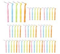 50 Pcs Brossettes Interdentaires en Forme de L Brossette Dentaire 5 Tailles Assorties Brosse Interdentaire pour Hygiene Dentaire Cure Dents Plastique Mini Brosse a Dent Nettoyage Interdentaire