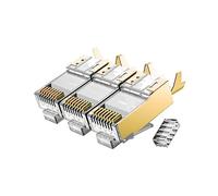 50 Pcs Cat7 Cat7A RJ45 Connectors, Cat7 Cat7A RJ45 Plugs, Sheilded RJ45 8P8C Cat7/Cat7A up to 10Gbps for Ethernet LAN Cable, Gold