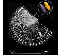 50 PCS Clear Nails Swatches Fan En Forme D'affichage Sticks Nails Accessoires D'art Pour La Pratique Du Vernis En Gel Et Les Outils De Pratique De L'art Nail Sélection Des Couleurs