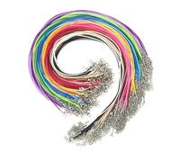 50 Pcs Cordon Cuir pour Collier, Cordon pour Pendentif Fermoir de Homard et Corde De Chaîne D'extension