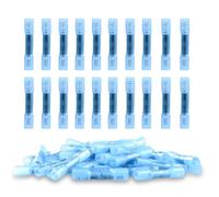 50 PCS Cosse Thermoretractable 16-14 AWG Connecteur Gaine Thermorétractable Métal Bleu, Connecteurs Thermorétractables, Cosse Électrique Étanche pour Industries Automobilex (AWG 16-14)