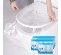 50 PCS Couverture de toilette jetable voyage Tapis WC portable pour bébé Maman enceinte Emballage individuel Usage unique Pratique les déplacements loin chez soi Sécurisé Film PO