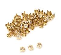 50 Pcs Cristal Griffe Perles Nailhead BRICOLAGE Mode Nailhead Goujons Argent/Base Or Punk Pointes Rivets Décoratifs pour DIY Cuir-Artisanat[Or]Boucles