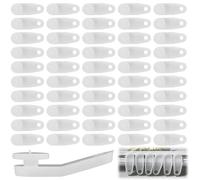 50 Pcs Crochets Coulissants En Plastique Blanc, Crochets Coulissants Renforcés Pour Rideaux, Rail Extensible En Plastique Blanc, Compatible Rideaux De Marques Valiant, Stanley, Swish, Kirsch, Acrimo