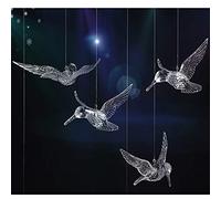 50 Pcs Décorations d'oiseaux en Verre Suspendus Ornements pour Arbre de Pâques, Noël et Décor Saisonnier avec 295Ft Ligne Transparente