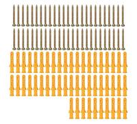 50 pcs en plastique boulon d'ancrage tube d'expansion tuyau auto-taraudage ancrages muraux bouchons de forage vis en métal kit outils de travail du bois (longueur : 50 pcs)