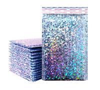 50 pcs Enveloppes flash à Bulles d'air Pochettes Matelassées d'expedition Enveloppes Postales Bubble Métallisé Rembourré Bulle Doublé Poly Mailer Auto Seal Teal pour Emballage (15 * 13 * 4 cm)