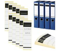 50 Pcs Étiquettes Autocollantes Pour Dos De Classeur, 54 x 190 mm Etiquettes Dossier pour Classeur de 8 cm, Papier Autocollant pour classeurs standard, classeurs étroits et larges pour Bureau et école