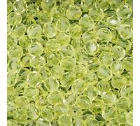 50 pcs Faceted Fire Polished Pressed Czech Glass Beads 6mm (0.28in), 80130 Uranium Transparent Yellow