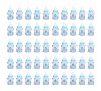 50 Pcs Feeder Style Bonbons Bouteille pour Baby Shower, Mini Party Favors Fillable Candy Gift Box pour Garçon Fille Nouveau-né Infant Baptême Baptême Fête D'anniversaire Décoration(Bleu)