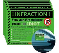 50 Pcs French You Parked Like an Idiot Business Sticker 7.5x5.5 inch Vous Vous êtes stationné Comme an Idiot Sticker Multi Reasons Violation Bad Parking Notes Funny Labels (French Stickers)