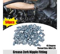 50 pcs Graisse Mamelon Raccord Courbure 45 Degré Ongle Acier Galvanisé M8x1,25