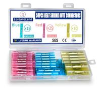 50 Pcs Heat Shrink Butt Connectors Kit,Heat Shrink Wire Connectors,Waterproof Insulated Marine Automotive Crimp Terminals Butt Splice Connectors for Marine Automotive Motorcycle Truck Electrical Y