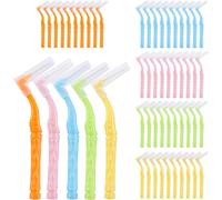50 Pcs Interdental Brush Heads For Interdental Gums And Gums,Interdental Brushes With Non-Slip Handle,5 Colors For Braces Cleaning