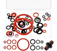 50 Pcs Joint Torique en Silicone pour Machine à Café, O-rings Joints Toriques de Rechange pour Machines à Café Groupe de Préparation Soupape de Support Vapeur Sortie Pièces d'entretien(Noir, Rouge)