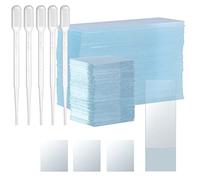 50 Pcs Lame Microscope Pré-nettoyées et 100 Pcs Verres de Protection Lames Microscope Préparées, pour Recherche en Biologie et Sciences de Laboratoire Plantes avec 5 Compte-gouttes