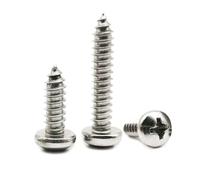 50 pcs M2 M3 M3.5 M4 M5 M6 A2-70 304 en Acier Inoxydable Allongé Longue Croix Pan Tête Ronde Autotaraudeuse Vis À Bois(40mm,50pcs M2.9)