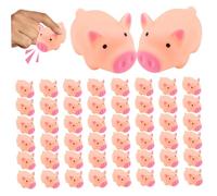 50 pcs Mini Cochons en Caoutchouc Jouet de Bain Flotteur Squeak, Jouets de Baignoire Mignons pour Bébé Cochon pour Halloween, Noël, Faveur Fête des Animaux Ferme, Style 2