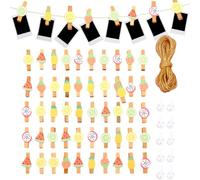 50 pcs Mini Pince à Linge Bois, Clips Photo Bois Déco pour Bricolage Loisirs Créatifs Petite epingle en Bois Pinces décoratives naturelles pour photos, mur photo, cartes postales, lettres