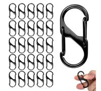 50 PCS Mousqueton Métal S, Mousquetons en Forme de S, Inoxydable Mousqueton, Forme 3cm/4cm/5cm, Mousquetons Set pour Activités de Plein Air, Randonnée, Pêche, Camping, Voyage (Noir, 5cm)