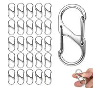 50 PCS Mousqueton Métal S, Mousquetons en Forme de S, Inoxydable Mousqueton, Forme 3cm/4cm/5cm, Mousquetons Set pour Activités de Plein Air, Randonnée, Pêche, Camping, Voyage (Argent, 4cm)