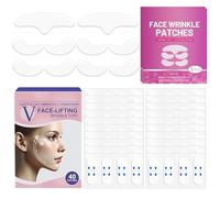 50 Pcs Patch Anti Rides Visage,Patch Anti-Rides,Forehead Anti-Wrinkle Patches,Face Lift Tape Lift Visage,Atténue Rides Front Pattes D'oie Sillons Nasogéniens Raffermit Peau Convient Plupart Types Peau