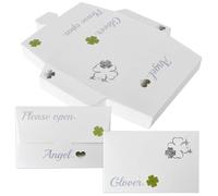 50 PCS Petites Enveloppes,Enveloppe Cadeau,Mini Enveloppes avec Fermeture,Enveloppe Trèfle à Quatre Feuilles pour Invitation de Mariage, Cartes de Vœux, Anniversaires,10.3 X 6.8cm