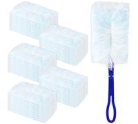 50 pcs Recharges de Plumeaux Jetables Compatibles avec Swiffer Dusters 180 Handle Dusters Recharges pour Plumeau Tête de Remplacement en Vrac avec 1 Poignée Supplémentaire Non Parfumé