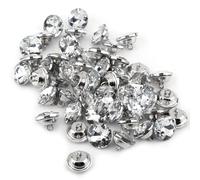 50 Pcs Rhinestone Buttons, Durable Zinc Alloy Base Bling Sewing Buttons for DIY Clothing Wedding Dress Costume Purse Jacket (20mm)