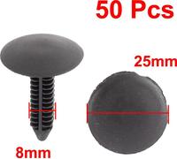 50 Pcs Rivet en plastique noir boucle plafond Doublure panneau de garnissage Fastener Clips