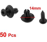 50 Pcs Rivet Plastique Clips d'Agrafe Fastener Tige-Poussoir 13 x 11 x 6mm Noir