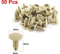 50 Pcs Rivet Plastique Trou de 6mm Fastener Clips Tige-Poussoir pour Pare-boue Pare-chocs de Voiture