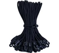 50 Pcs Rubber Bungee Cord With Hooks,20 Cm With Hooks,Multifunctional Bungee Cord For Tarpaulins,Posters,Tents,Banners,Bungalows,Black