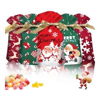 50 Pcs Sachet Cadeau Noel, Petit Sac et Pochette pour Bonbon et Biscuit, Sacs Cadeaux de Noël pour Emballage et Surprises d'Anniversaire