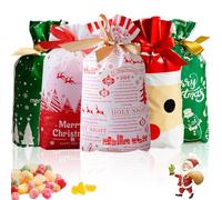 50 Pcs Sachet Cadeau Noel,Sachet Bonbon Noel,Sachet Biscuit Noel,Petit Sac Cadeau,Sacs Cadeaux de Noël,Pochette Cadeau Noel,pour Emballage de Cadeaux et Pochettes Surprises de Noël ou d’anniversaire
