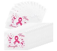 50 PCS Sacs Octobre Rose, Pochette Zippée Étanche 20 x 15 cm pour Goodies | Accessoires de Sensibilisation Cancer du Sein d'OctobreRose Ruban Rose, Espoir, Lutte Contre, Prévention