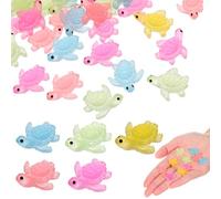 50 Pcs Tortue Phosphorescente Petits Animaux À Cacher Tortue De Mer Miniature Tortues De Mer Micro Paysage Mini Figurines d'animaux en Résine Mini Figurines De Tortue De Mer Abaodam