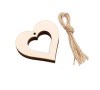 50 PCS tranches en bois coeur d'amour, non fini Bois Art Artisanat Cutout Étiquettes Pièces for fête de mariage carte des projets de bricolage Making(D001)