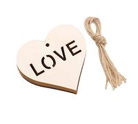 50 PCS tranches en bois coeur d'amour, non fini Bois Art Artisanat Cutout Étiquettes Pièces for fête de mariage carte des projets de bricolage Making(A001)