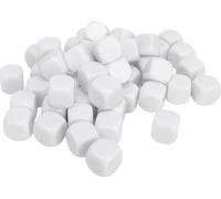 50 pcs vide six faces cube coin rond plastique 0,6 pouces cube pour jeux de société bricolage autocollant cours de maths fête blanc