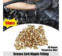 50 pcs Voiture Graisse Mamelon Raccord 90 Degré Droite Angle Laiton M6x1.0