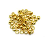 50 Perles à écraser rondelle acier inoxydable et chirurgical 316 doré plaqué or 24k Diamètre 2 mm