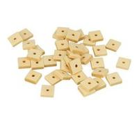 50 perles en bois carrées 10 x 3 mm Beige