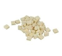 50 perles en bois carrées plates 10 x 3 mm Beige