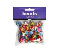 50 perles en résine rayées Ø 12 mm - Multicolore -